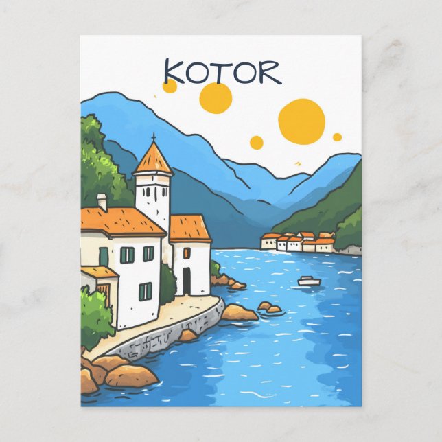 Carte Postale Voyage à Kotor Monténégro (Devant)