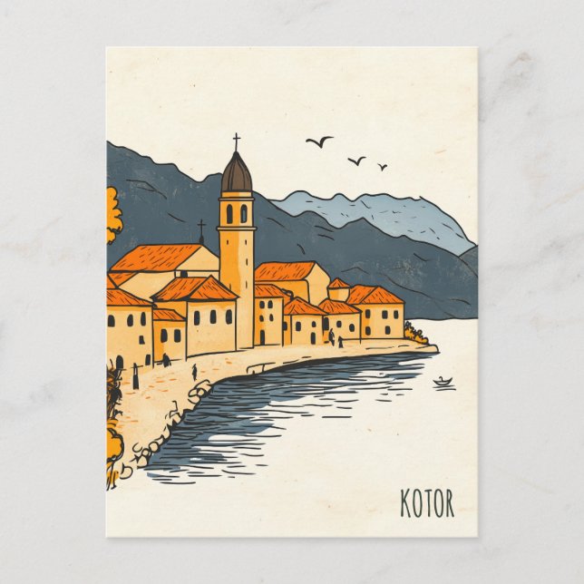 Carte Postale Voyage à Kotor Monténégro (Devant)