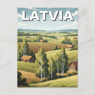 Carte Postale Voyage à la campagne lettone