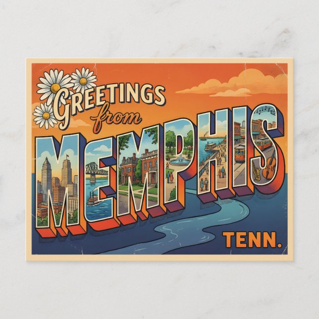 Carte Postale Voyage à l'ancienne à Memphis Tennessee (Devant)
