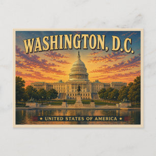 Carte Postale Voyage à l'ancienne à Washington DC