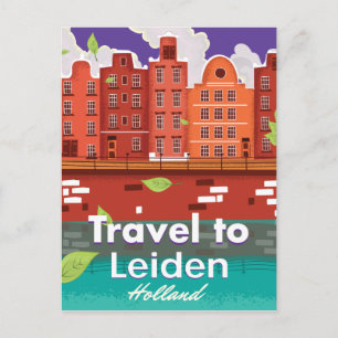 Carte Postale Voyage à Leiden Hollande affiche de voyage en cart