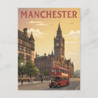 Voyage à l'hôtel de ville de Manchester vintage
