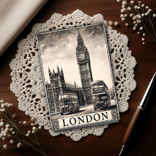 Carte Postale Voyage à Londres Angleterre Vintage
