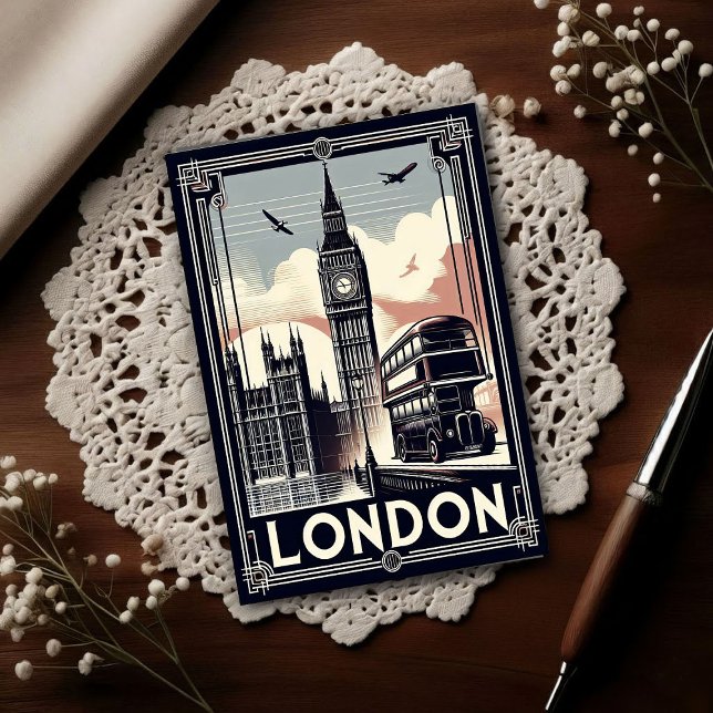 Carte Postale Voyage à Londres Angleterre Vintage  (Créateur téléchargé)