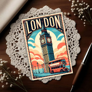Carte Postale Voyage à Londres Angleterre Vintage