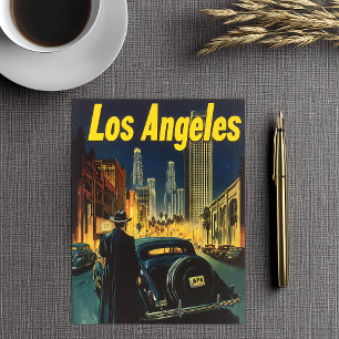 Carte Postale Voyage à Los Angeles Vintage Noir