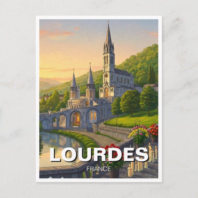 Carte Postale Voyage à Lourdes France (Devant)