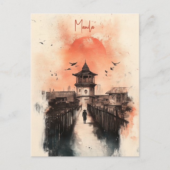 Carte Postale Voyage à Manille Philippines (Devant)