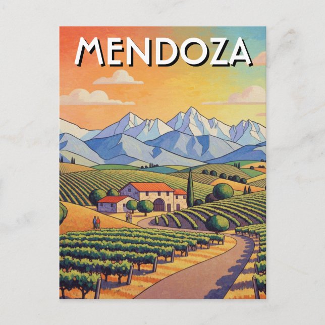 Carte Postale Voyage à Mendoza Argentine (Devant)