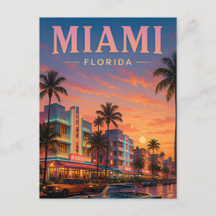 Carte Postale Voyage à Miami Luxe Tropical