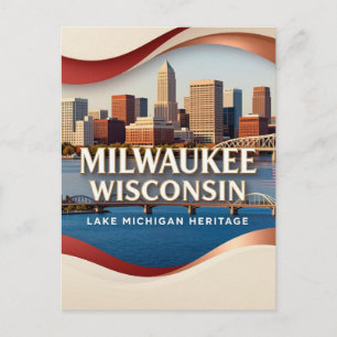 Carte Postale Voyage à Milwaukee Wisconsin Grands Lacs