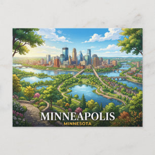 Carte Postale voyage à minneapolis minnesota 