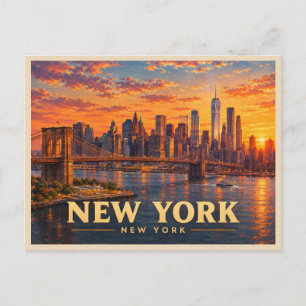 Carte Postale Voyage à New York Vintage