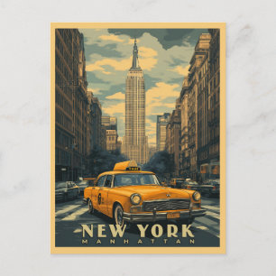 Carte Postale Voyage à New York Vintage