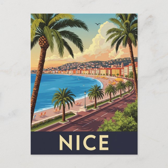 Carte Postale Voyage à Nice France Vintage (Devant)