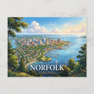 Carte Postale Voyage à Norfolk en Virginie Paysage urbain côti