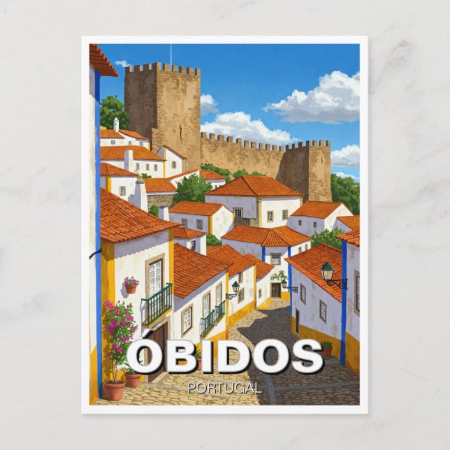 Carte Postale Voyage à Óbidos Portugal (Devant)