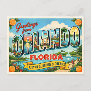 Carte Postale Voyage à Orlando Floride Vintage