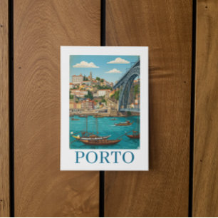Carte Postale Voyage à Porto Portugal Couleurs Rétro Vintage