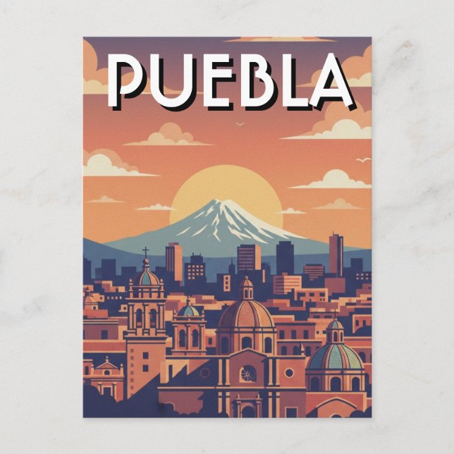 Carte Postale Voyage à Puebla au Mexique (Devant)