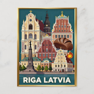 Carte Postale Voyage à Riga Art nouveau Baltique