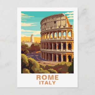 Carte Postale Voyage à Rome Colosseum Italie Vintage