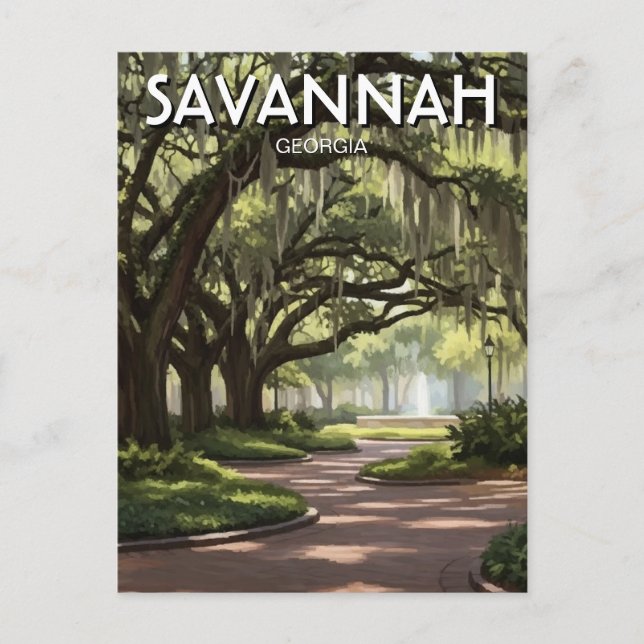 Carte Postale Voyage à Savannah Géorgie (Devant)