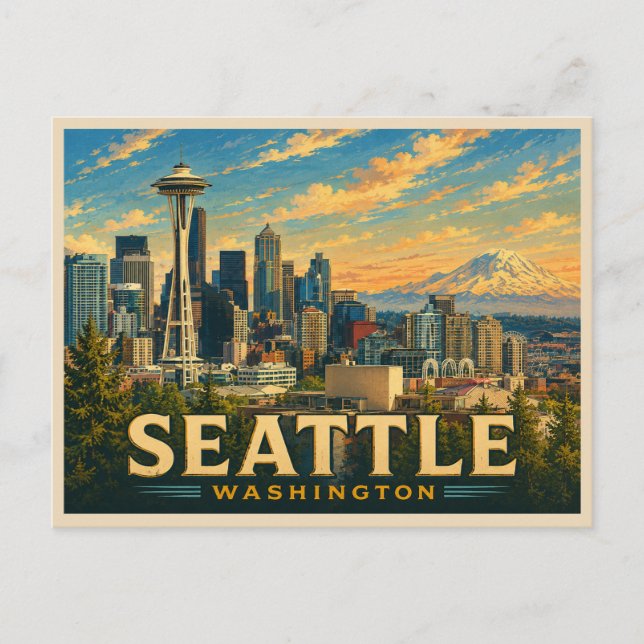 Carte Postale Voyage à Seattle, Washington (Devant)