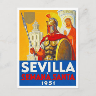 Carte Postale Voyage à Séville Semaine Sainte 1951