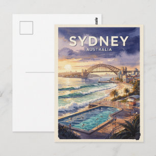 Carte Postale Voyage à Sydney en Australie Vintage