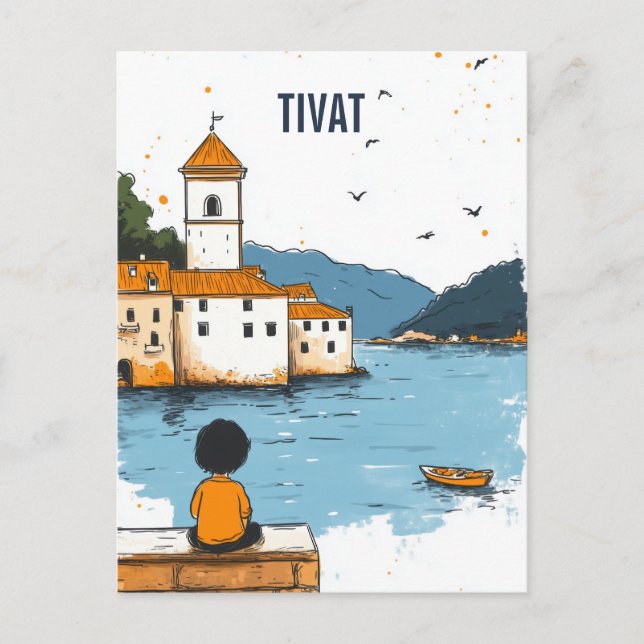Carte Postale Voyage à Tivat Monténégro (Devant)