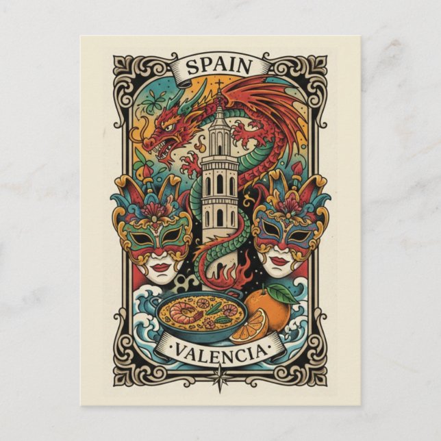 Carte Postale Voyage à Valence Espagne (Devant)