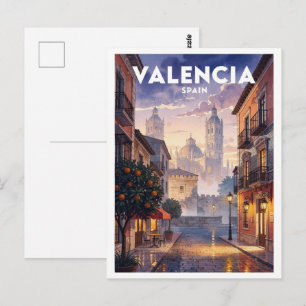 Carte Postale Voyage à Valence Espagne Vintage