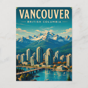 Carte Postale 🏔️ Voyage à Vancouver Colombie-Britannique Rétro