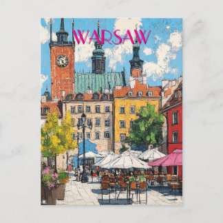 Carte Postale Voyage à Varsovie Pologne