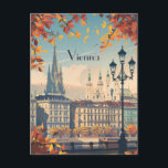 Carte Postale Voyage à Vienne<br><div class="desc">Cette carte postale de voyage présente une illustration sereine et chaleureuse représentant l'horizon de Vienne avec Stephansplatz. Il s'agit d'une grande carte postale romantique pour les voyageurs qui ont l'intention de visiter Vienne ou pour ceux qui ont voyagé à Vienne et qui ont envoyé une carte postale à leur famille...</div>