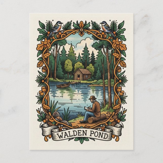 Carte Postale Voyage à Walden Pond Massachusetts (Devant)