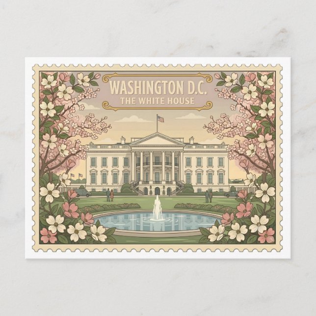Carte Postale Voyage à Washington DC La Maison Blanche (Devant)