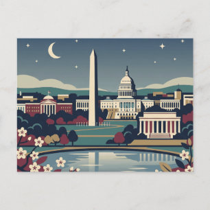 Carte Postale Voyage à Washington DC Vintage Rétro