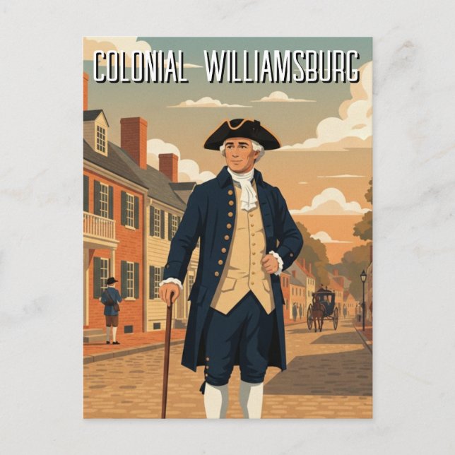 Carte Postale Voyage à Williamsburg en Virginie coloniale (Devant)