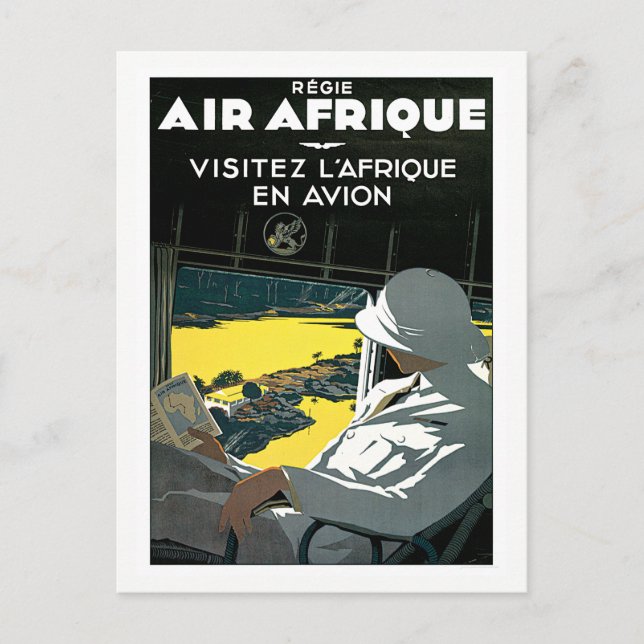 Carte Postale Voyage aérien en Afrique vintage (Devant)