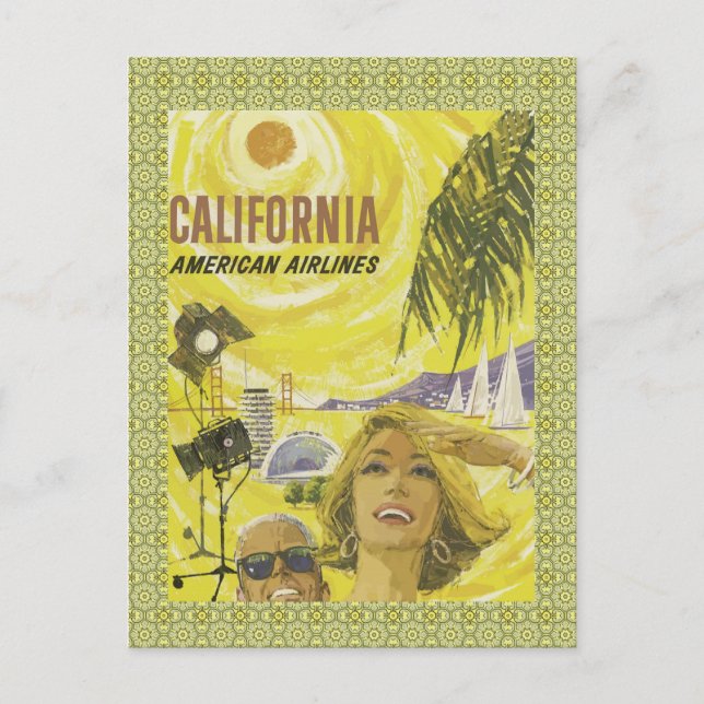 Carte Postale Voyage aérien rétro So Cal (Devant)