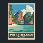 Carte Postale Voyage Ancien Îles Phi Phi Thaïlande Bord de Mer<br><div class="desc">Découvrez l'attrait intemporel des îles Phi Phi en Thaïlande avec ce design unique inspiré du voyage rétro. Imprégné de vibrations nostalgiques et de charme vintage, cette pièce capture les eaux turquoise emblématiques, les falaises de calcaire escarpées et les plages de sable blanc des îles Phi Phi dans un style minimaliste...</div>