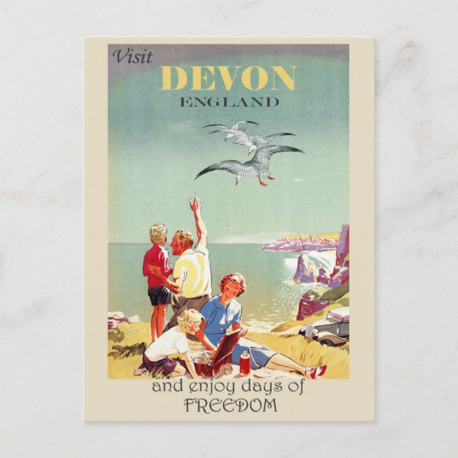 Carte Postale Voyage Angleterre Devon Vintage (Devant)