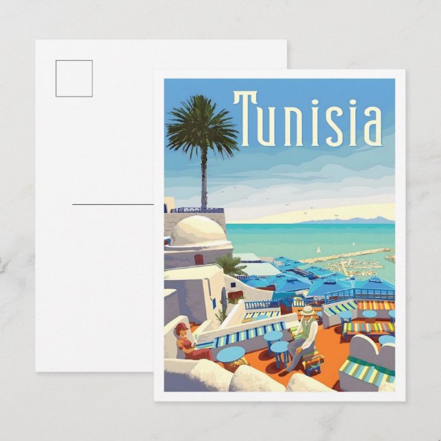 Carte Postale Voyage antique en Tunisie  (Devant / Derrière)
