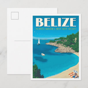 Carte Postale Voyage Art Belize Vintage