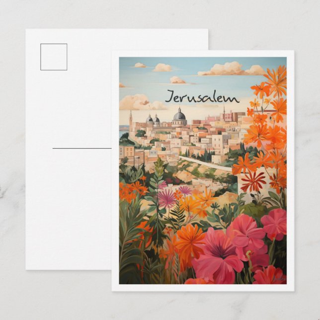 Carte Postale Voyage Artistique Jérusalem  (Devant / Derrière)