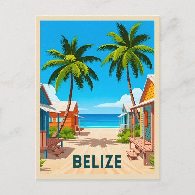 Carte Postale Voyage au Belize Plage Bord de Mer Caraïbes (Devant)