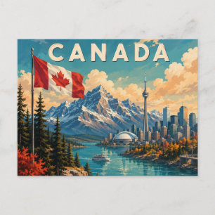 Carte Postale Voyage au Canada vintage